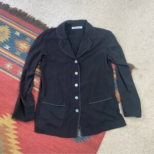 Sleeper Black Pajama Button Front Top Size XS